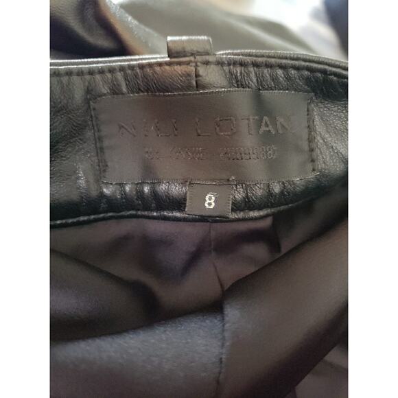 Nili Lotan Black Lambskin Leather Cropped French Military Jogger Pants SZ 8 (G - Picture 8 of 10